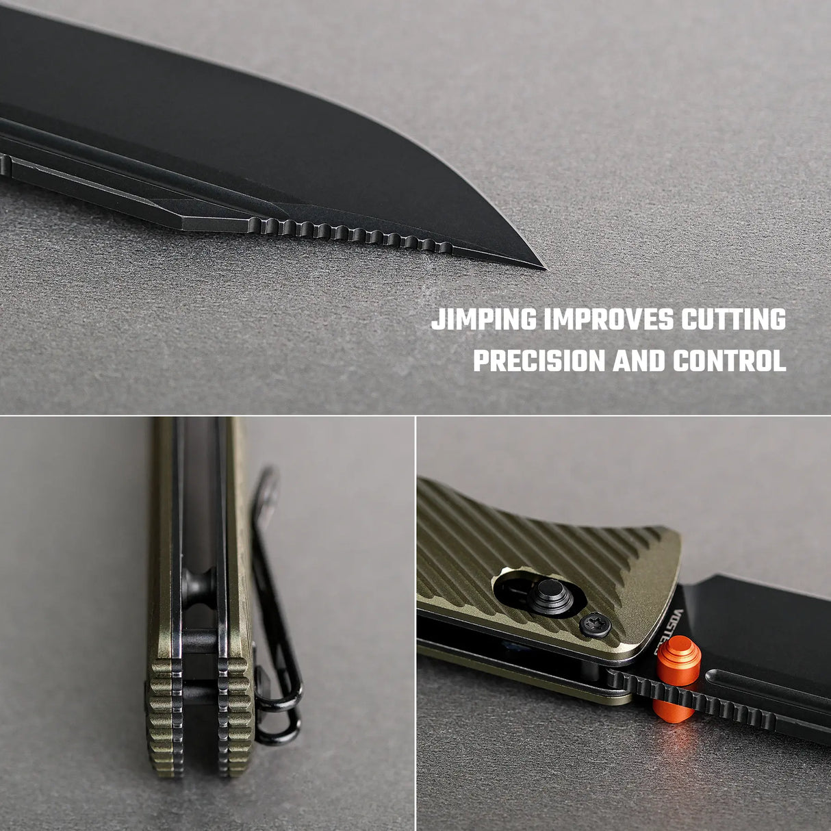 Vombat | Olive Green Aluminium + M390 Clip Point - A4102