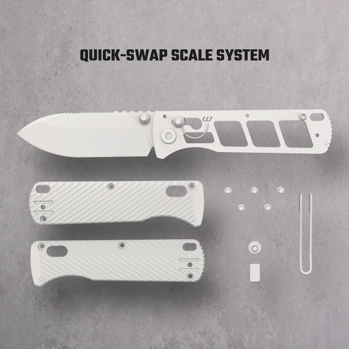 Vombat | Grey Aluminium + M390 Clip Point- A4101