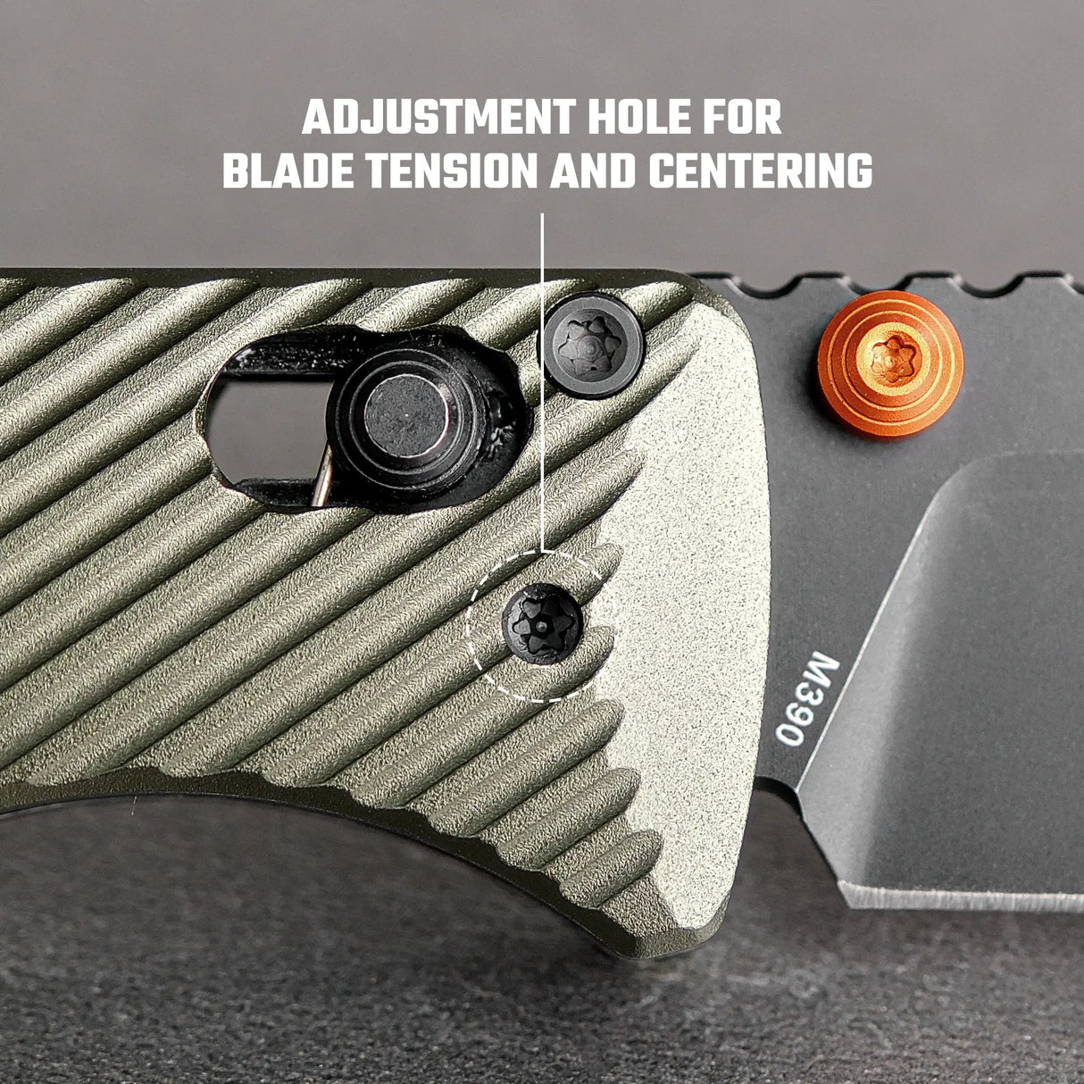 Vombat | Olive Green Aluminium + M390 Drop Point - A4105