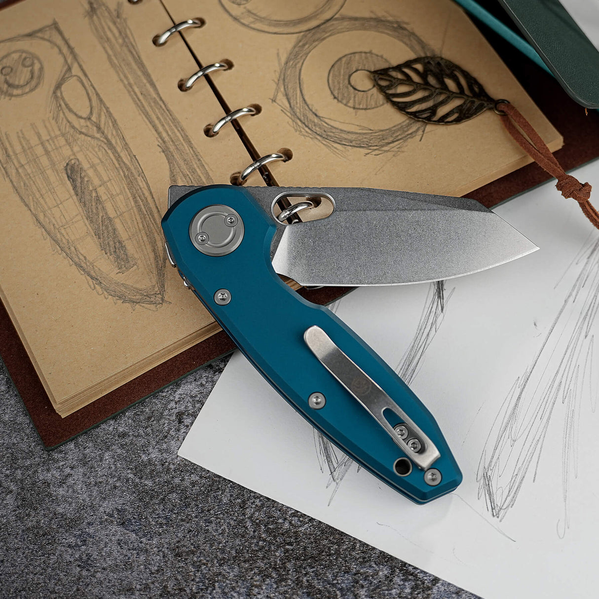 Ankylo | Blue Aluminium + Stonewash Elmax