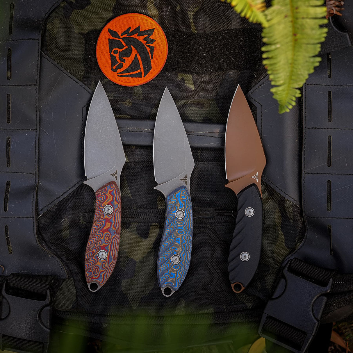 Inferno | Blue Ocean Micarta + Stonewash 14C28N - D0802