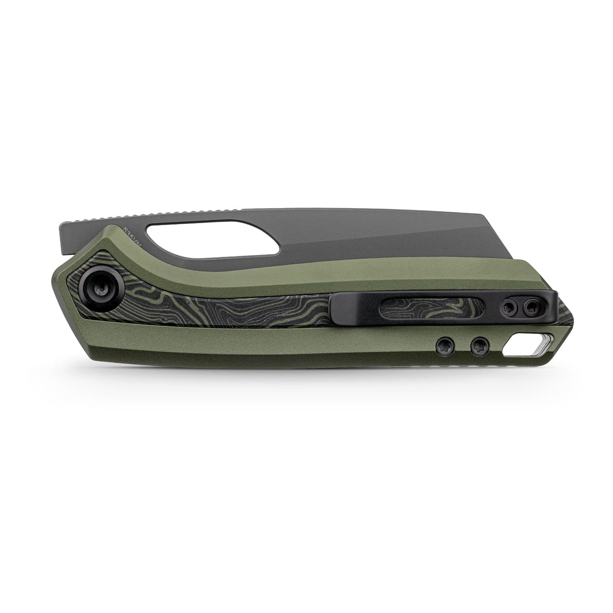Kroc 329 | Olive Green Aluminium Topo G10 + Destroyer Grey S35VN - A1812