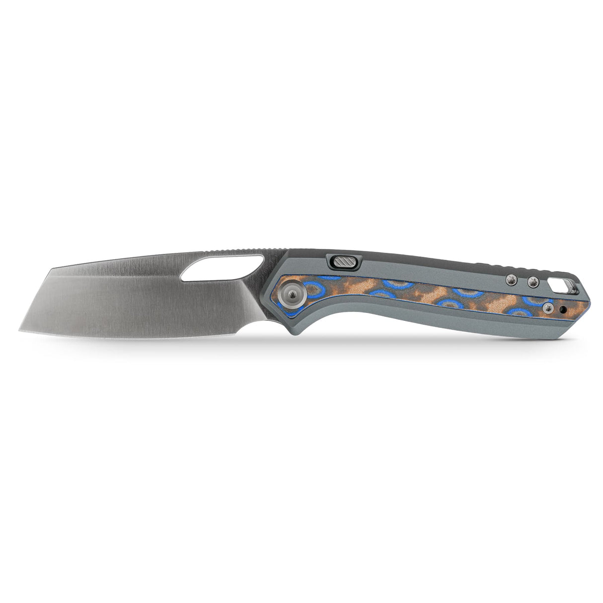 Kroc 329 | Grey Aluminium Ocean Micarta + Satin S35VN - A1813