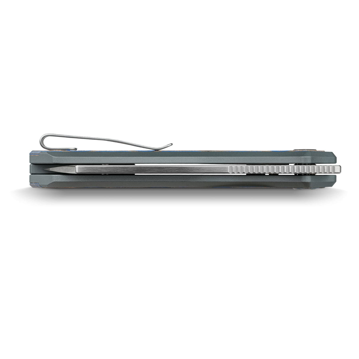 Kroc 329 | Grey Aluminium Ocean Micarta + Satin S35VN - A1813