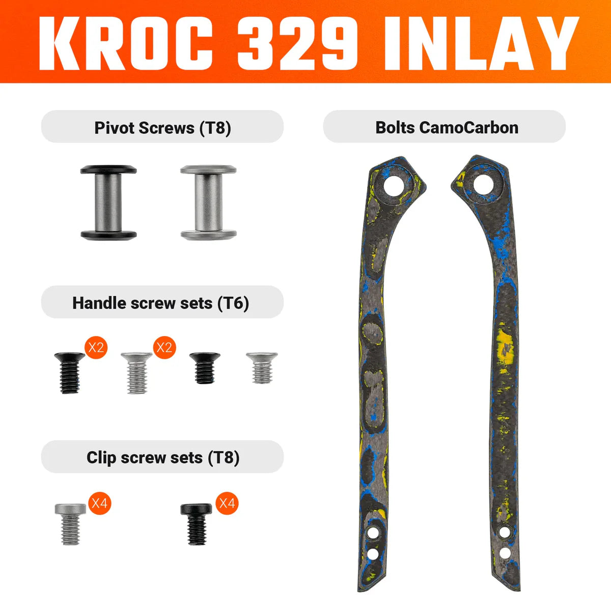 Kroc 329 Inlays | Bolts CamoCarbon - W0204