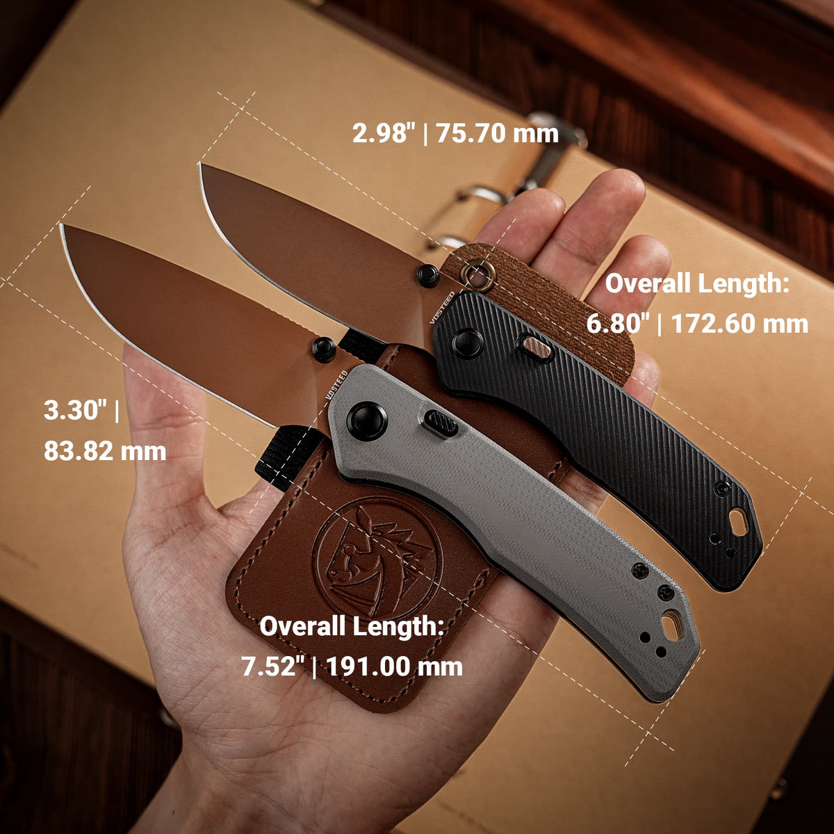 Marten 330 | Gray G10 + Copper Dune 14C28N - A1626
