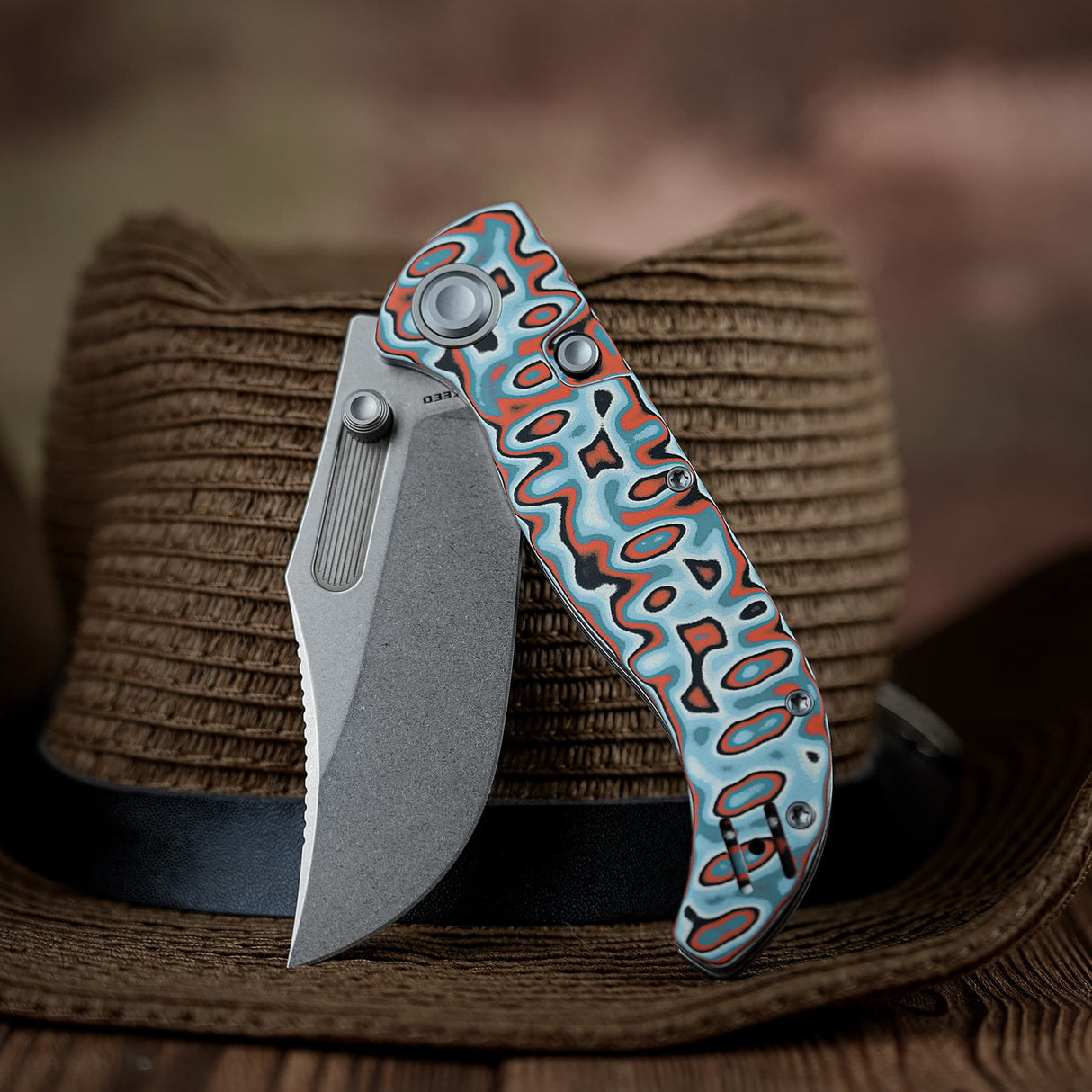 Naga | Canyon Current Bamboo Micarta + Stonewash S35VN - A3908