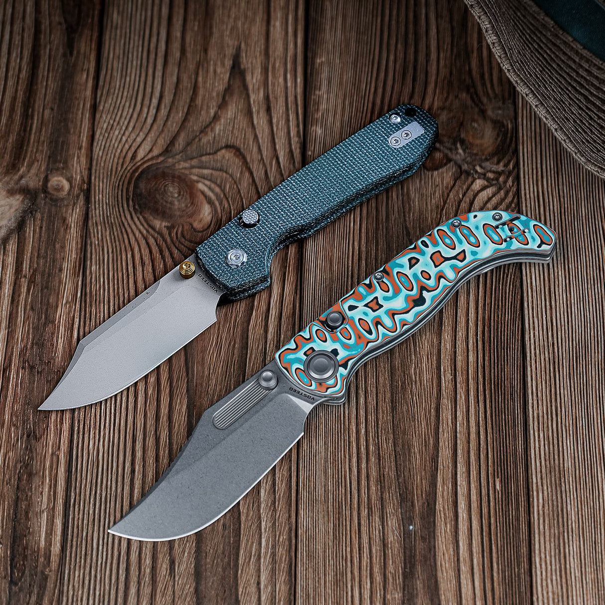 Naga | Canyon Current Bamboo Micarta + Stonewash S35VN - A3908