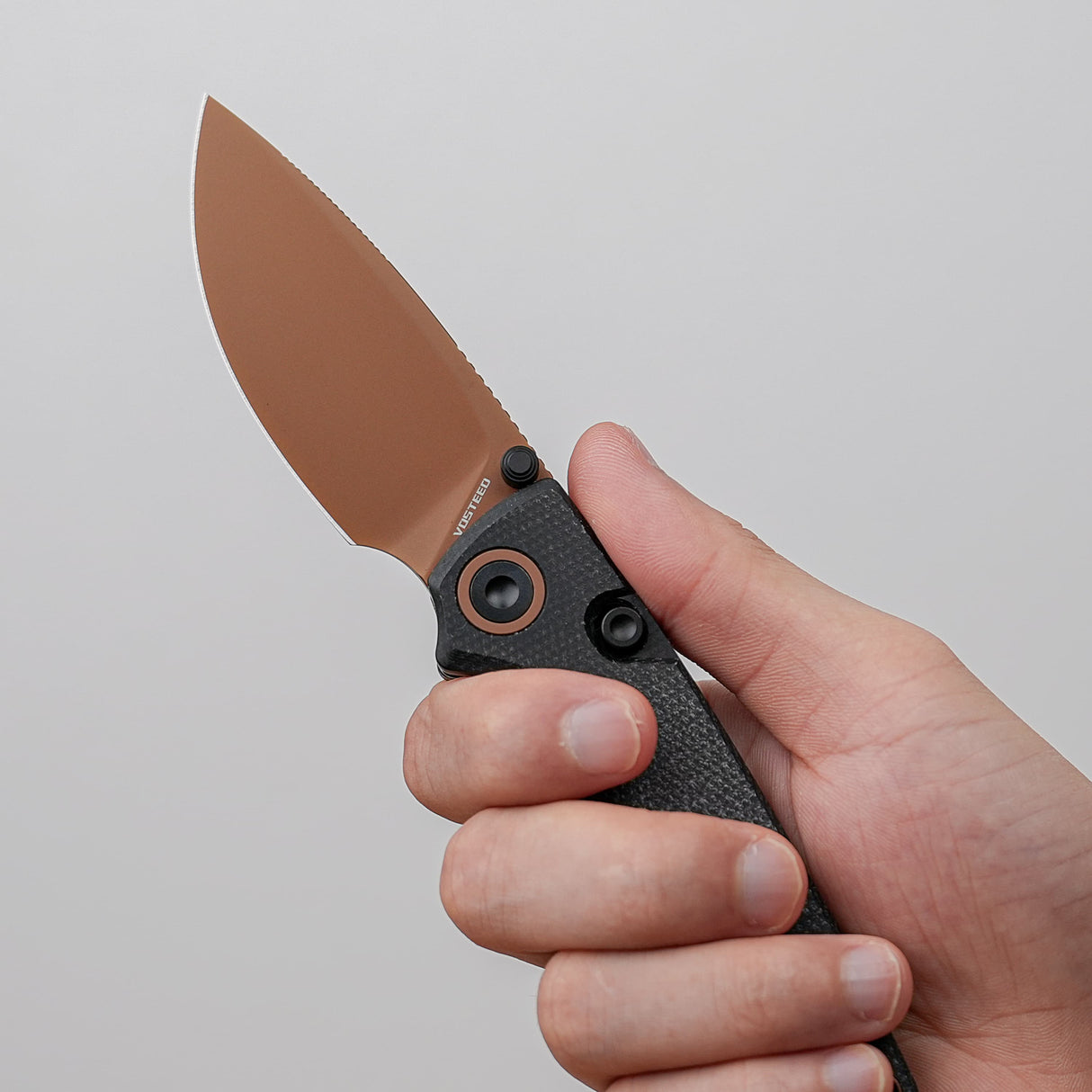 Porcupine Thumb Stud | Black Micarta + Copper Dune 14C28N - A2610