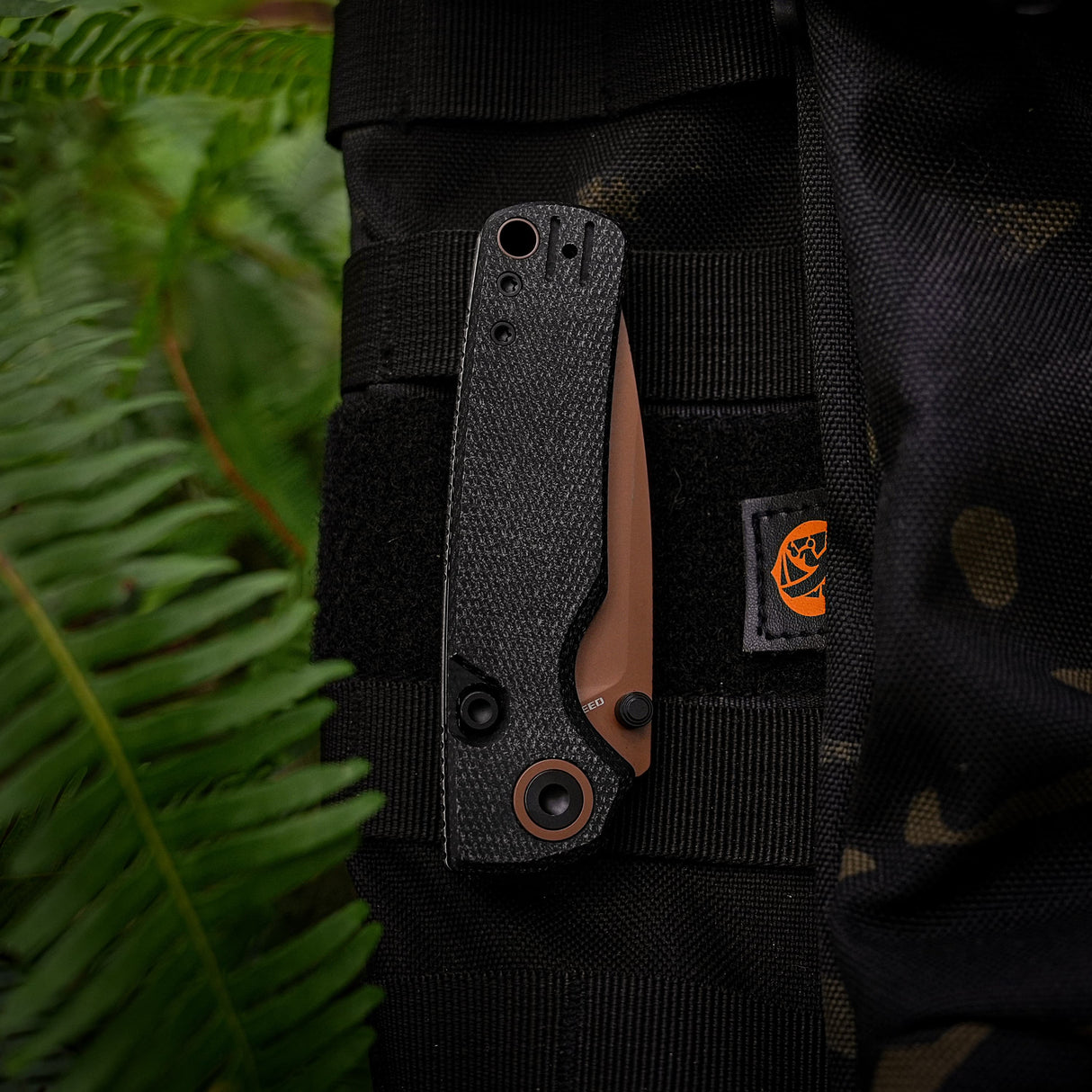 Porcupine Thumb Stud | Black Micarta + Copper Dune 14C28N - A2610