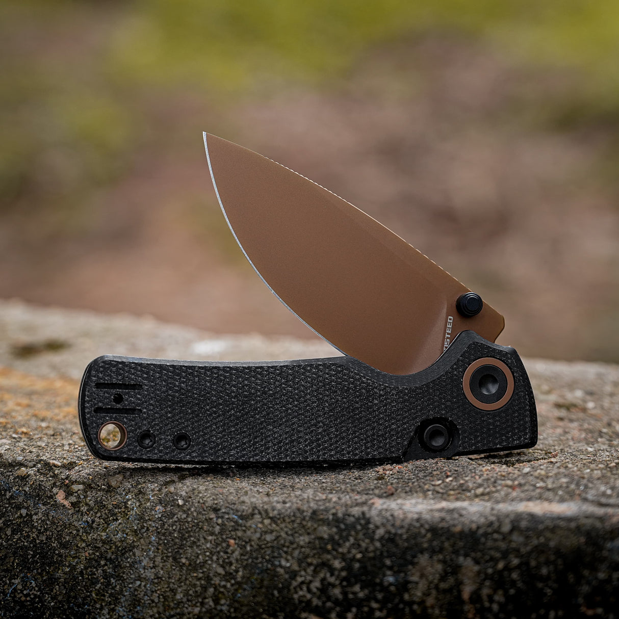 Porcupine Thumb Stud | Black Micarta + Copper Dune 14C28N - A2610