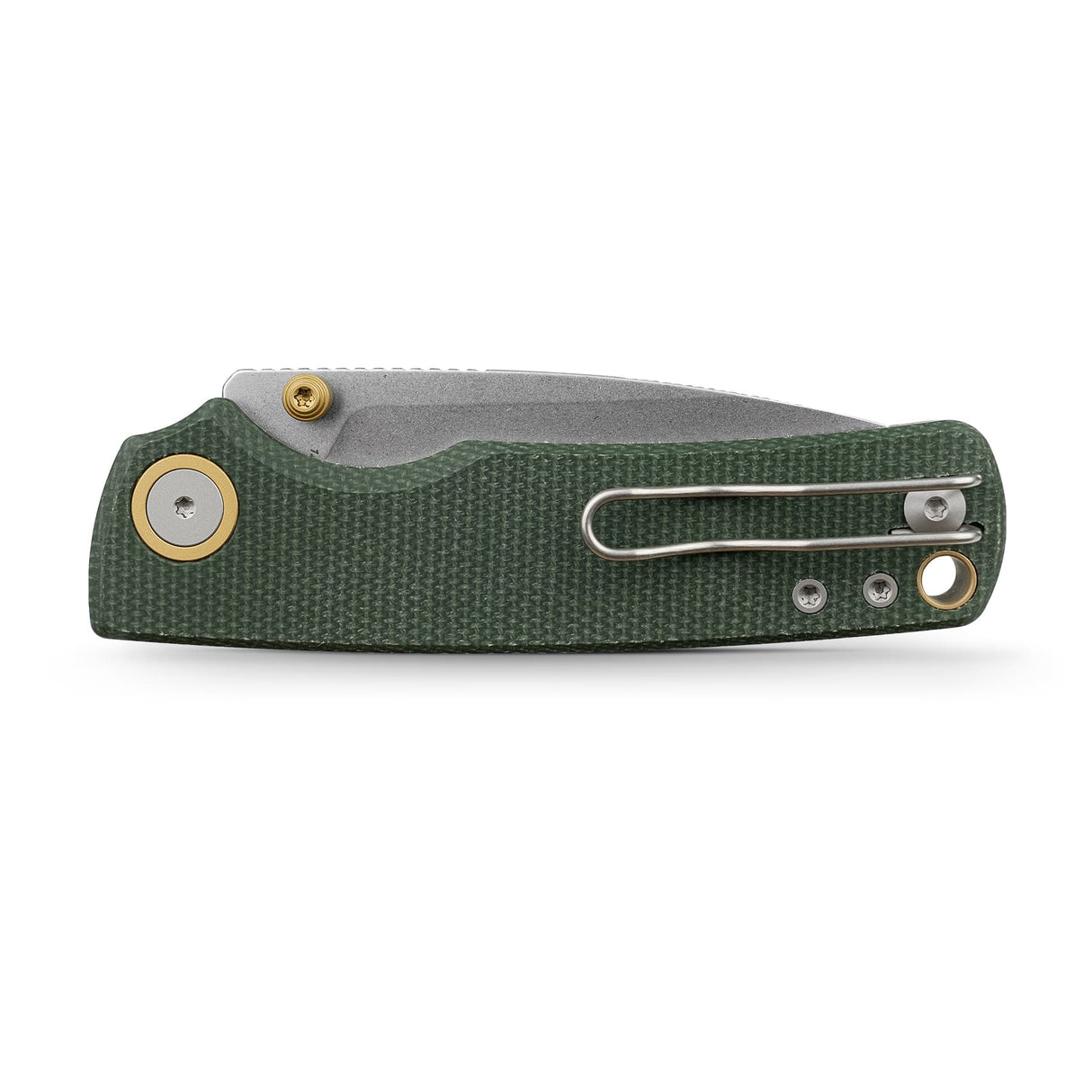 Porcupine Thumb Stud | Green Micarta + Stonewash 14C28N - A2611