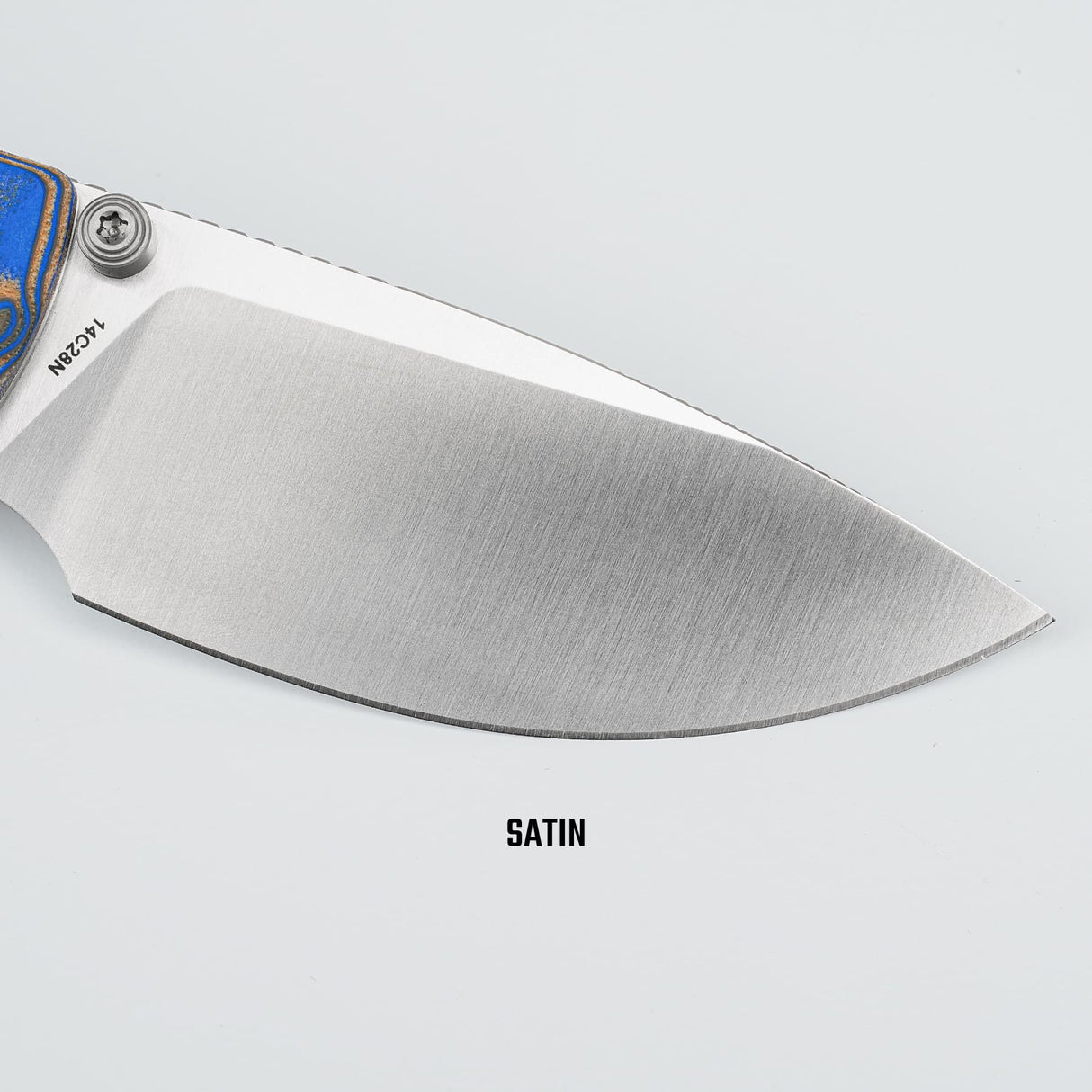 Porcupine Thumb Stud | Blue Ocean Micarta + Satin 14C28N - A2614