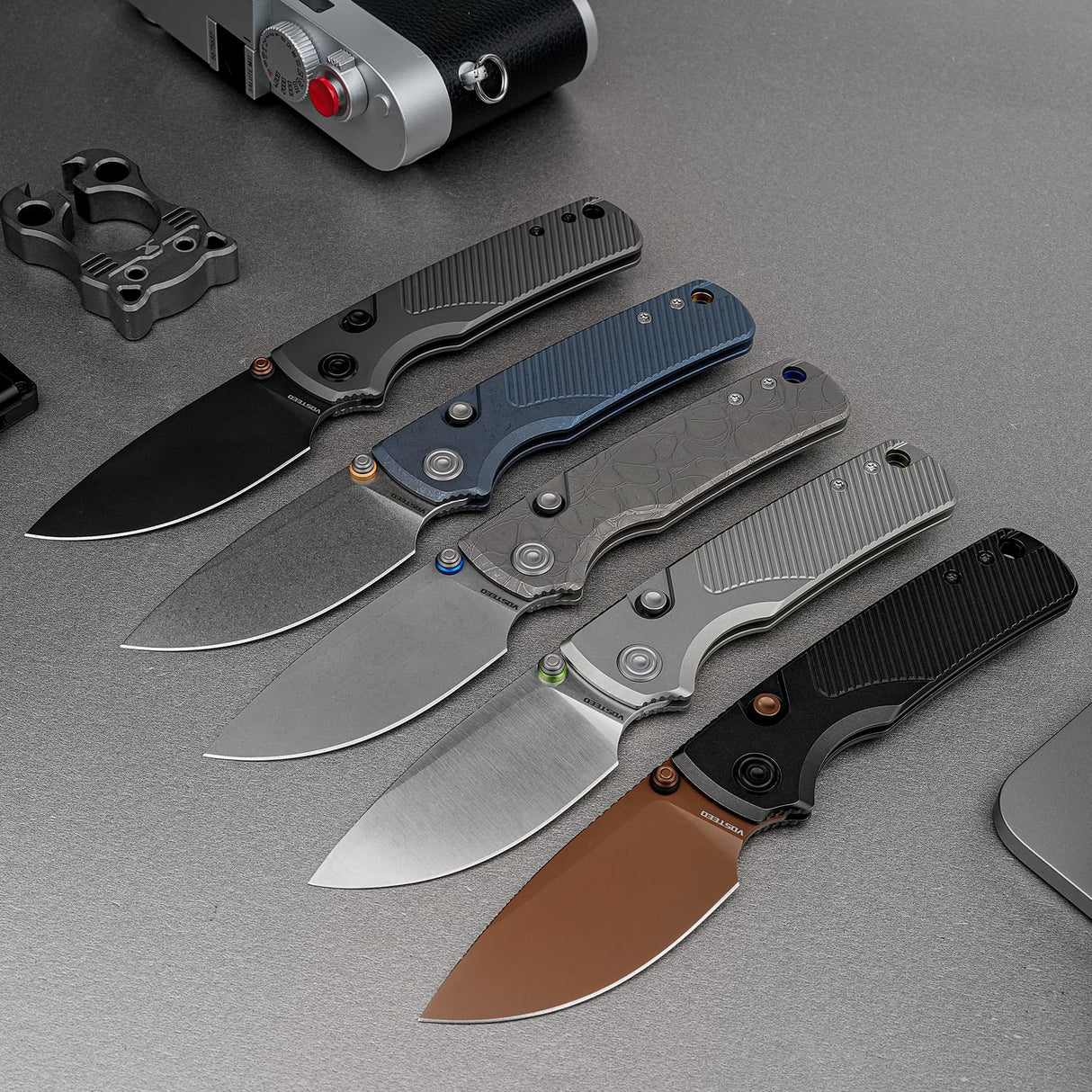 Porcupine TiSlim | Blue Ti + Stonewash 154CM - A4803