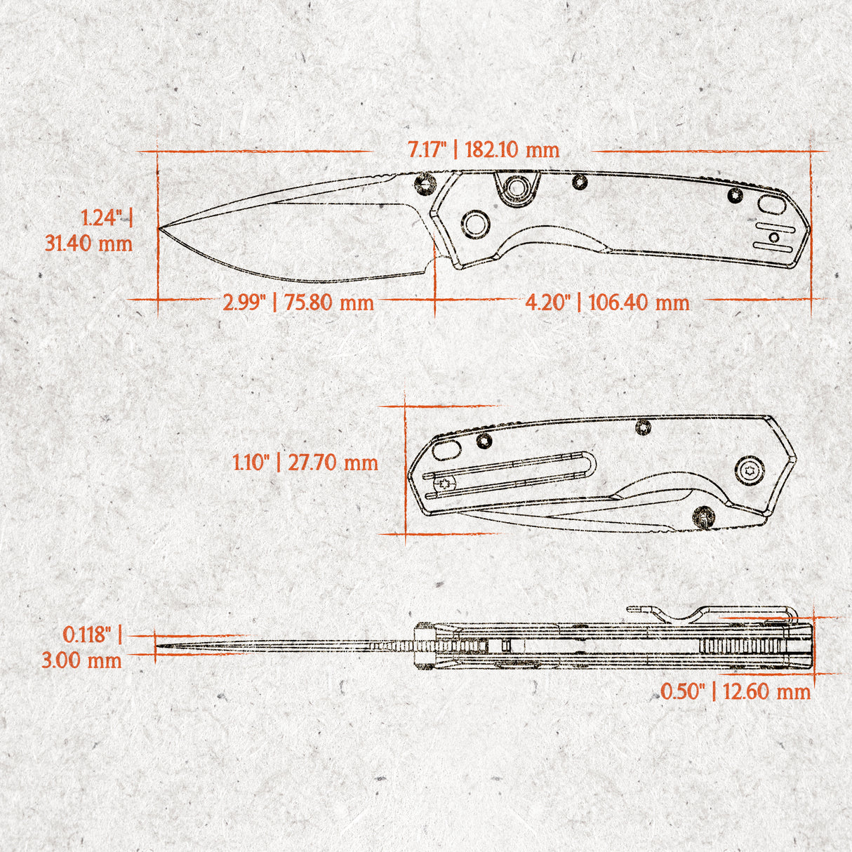 Psyop 299 | Black Norplex UltreX Micarta™ + Destroyer Grey S35VN - A2230