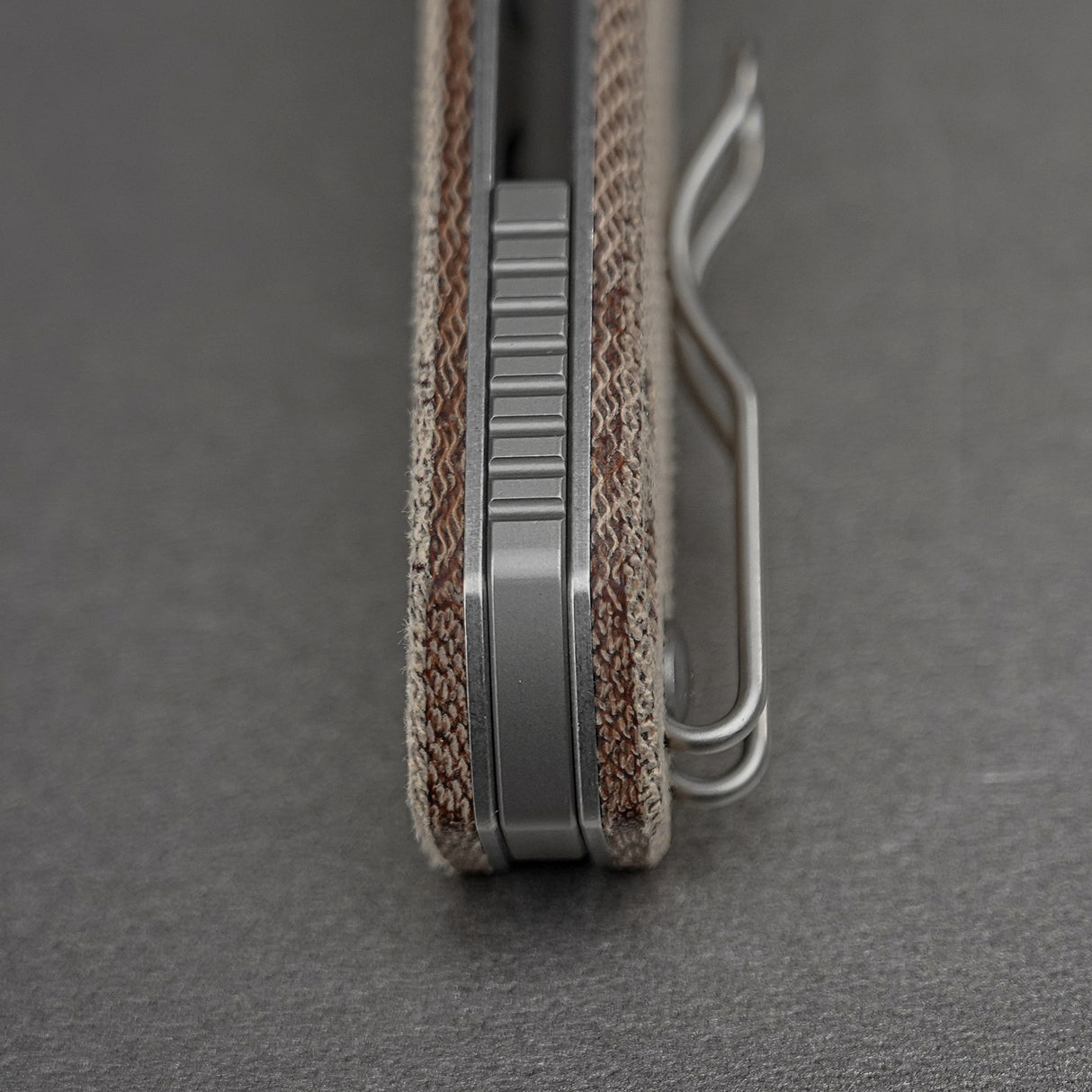 Psyop 299 | Natural Norplex UltreX Micarta™ Engraved Ti Bolster + Stonewash S35VN - A2232