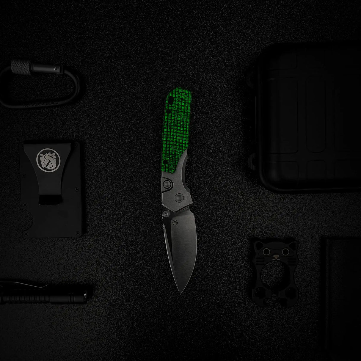 Psyop 299 | Brown GID Micarta™ Ti Bolster + Satin S35VN - A2238