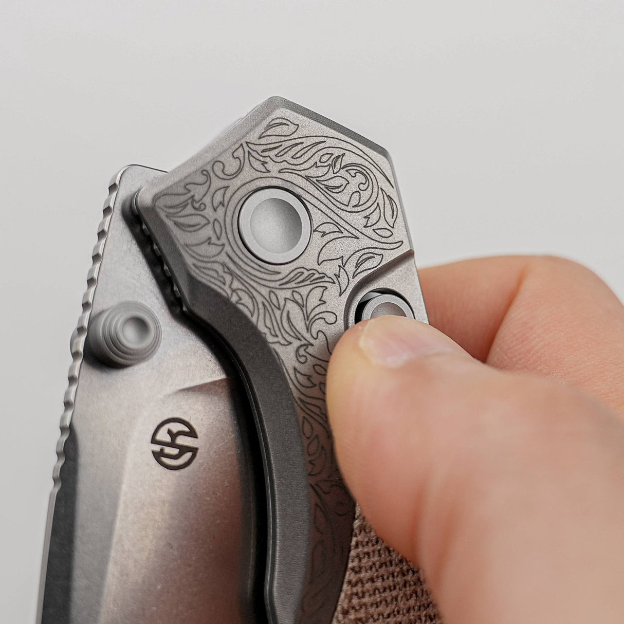 Psyop 299 | Natural Norplex UltreX Micarta™ Engraved Ti Bolster + Stonewash S35VN - A2232