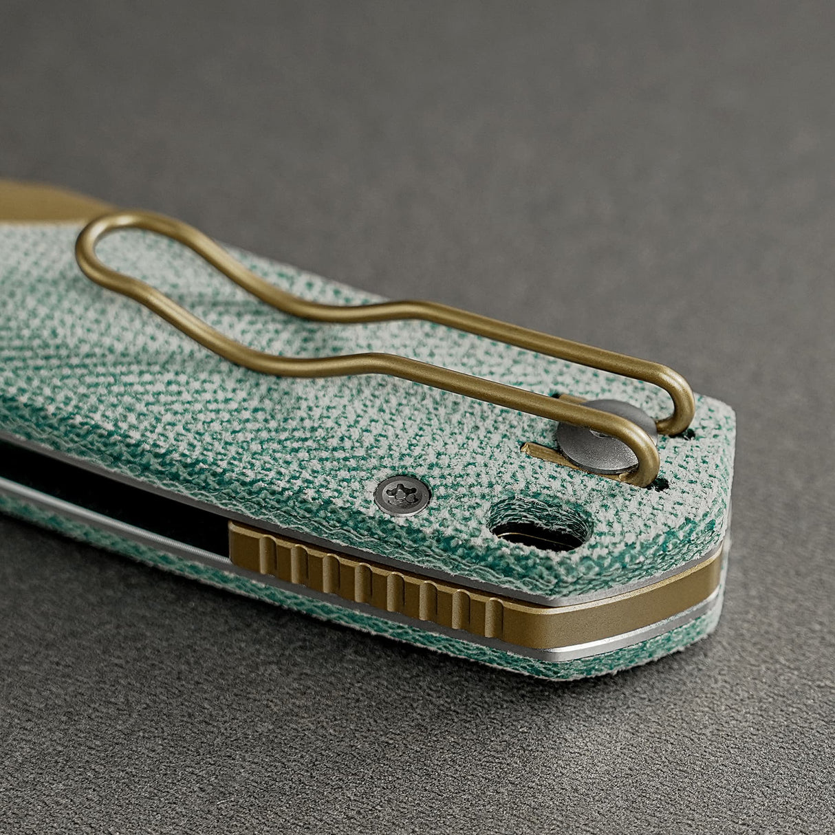 Psyop 299 | Teal Micarta/Brass + Satin S35VN - A2221