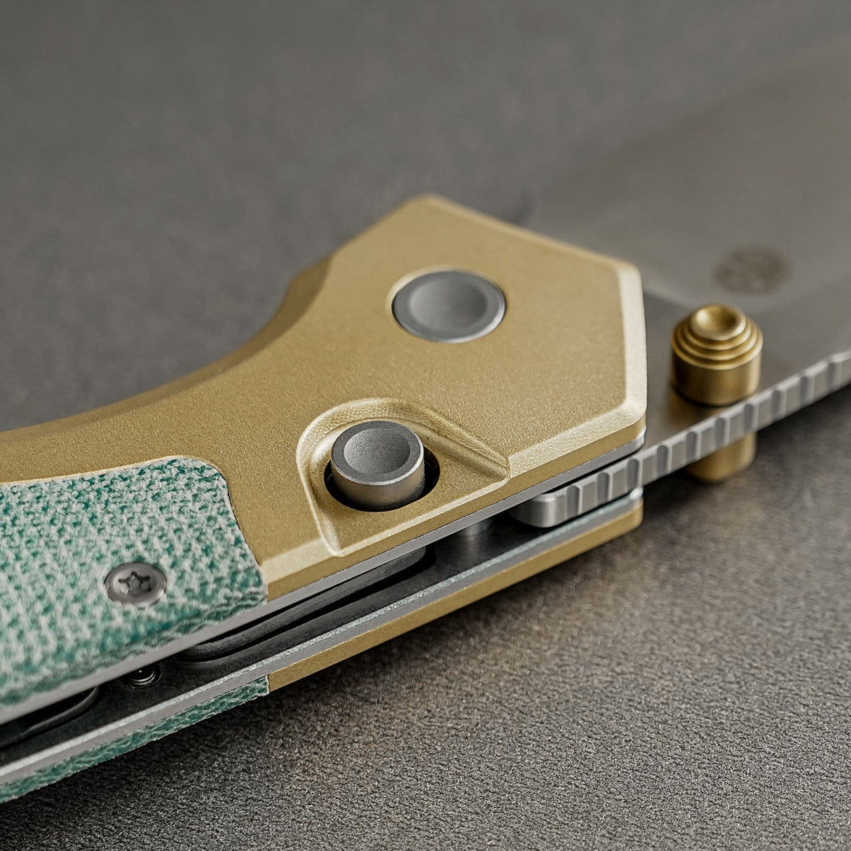 Psyop 299 | Teal Micarta/Brass + Satin S35VN - A2221