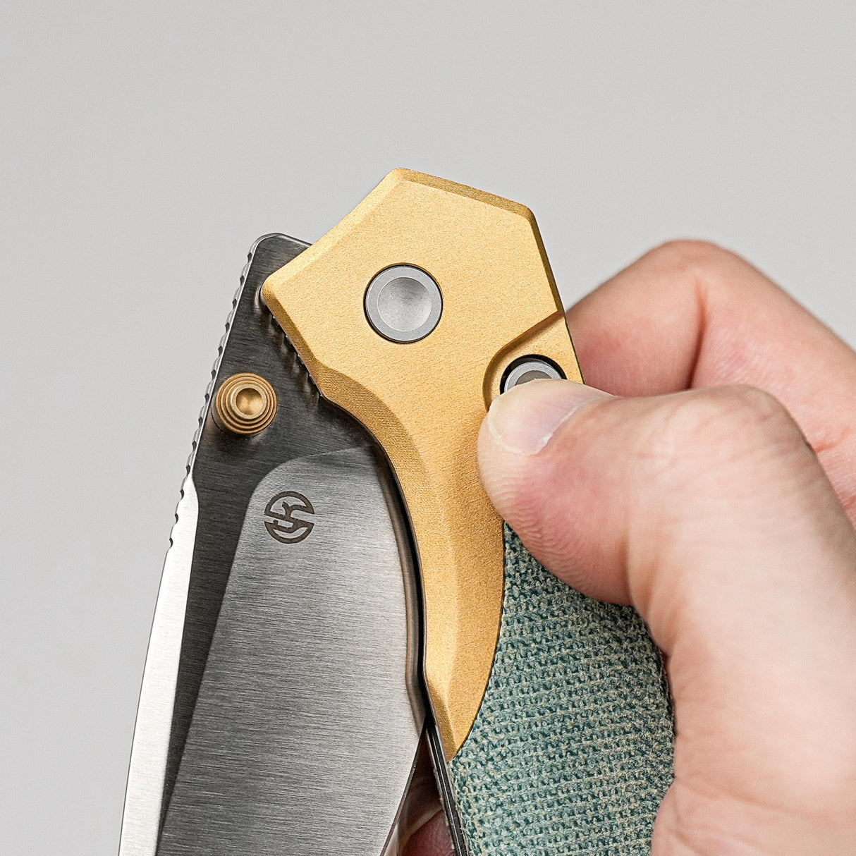 Psyop 299 | Teal Micarta/Brass + Satin S35VN - A2221