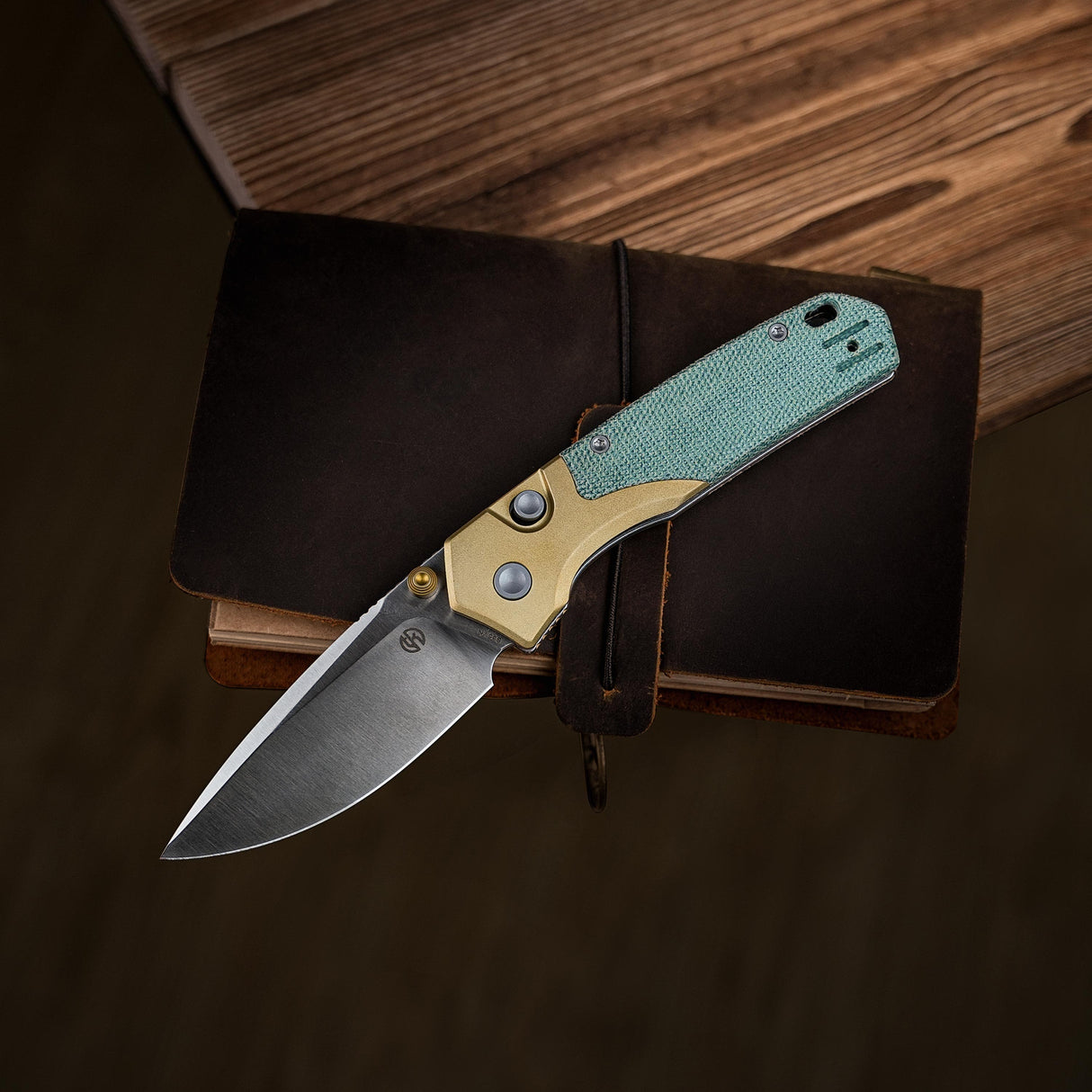 Psyop 299 | Teal Micarta/Brass + Satin S35VN - A2221