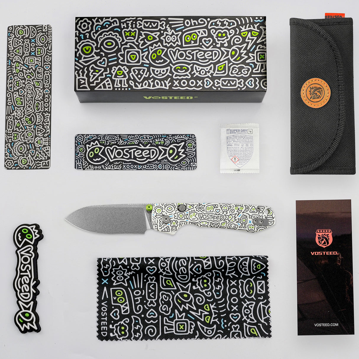 Raccoon 2.0 - Top Liner Lock | Doodle Monster™ White G10 + Satin 14C28N - A2933