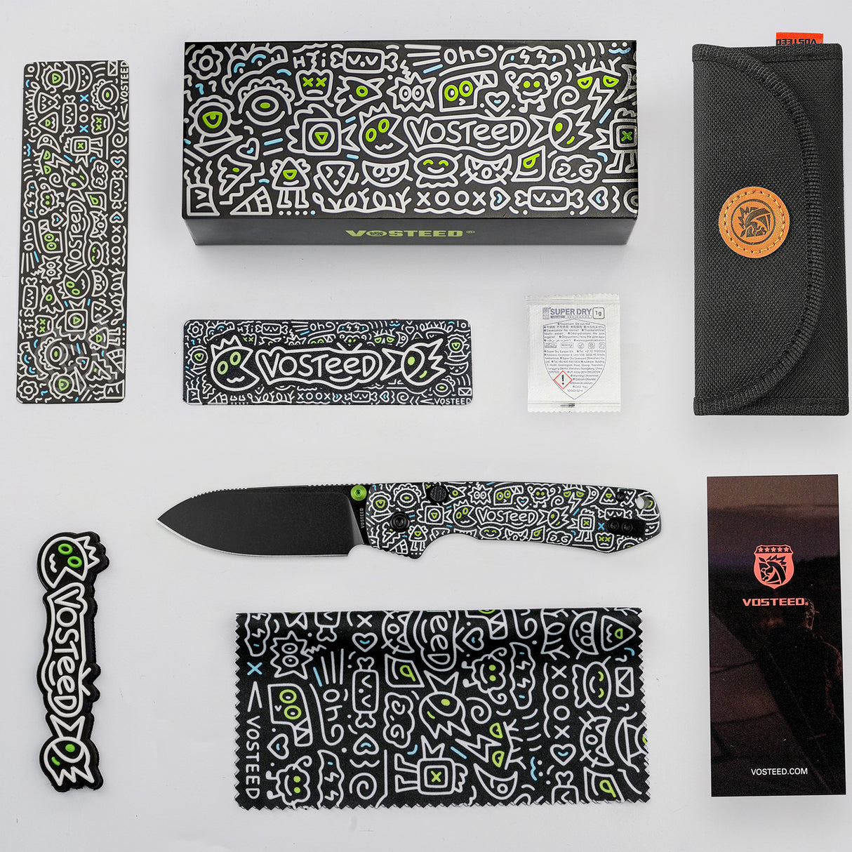 Raccoon 2.0 - Top Liner Lock | Doodle Monster™ Black G10 + Blackwash 14C28N - A2934
