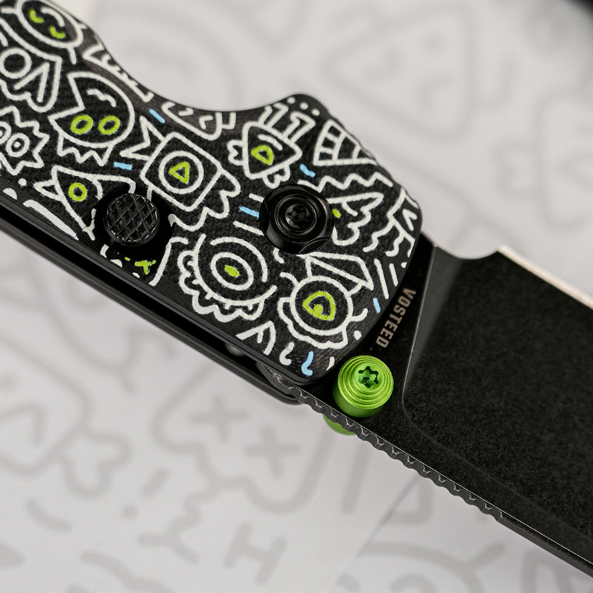 Raccoon 2.0 - Top Liner Lock | Doodle Monster™ Black G10 + Blackwash 14C28N - A2934