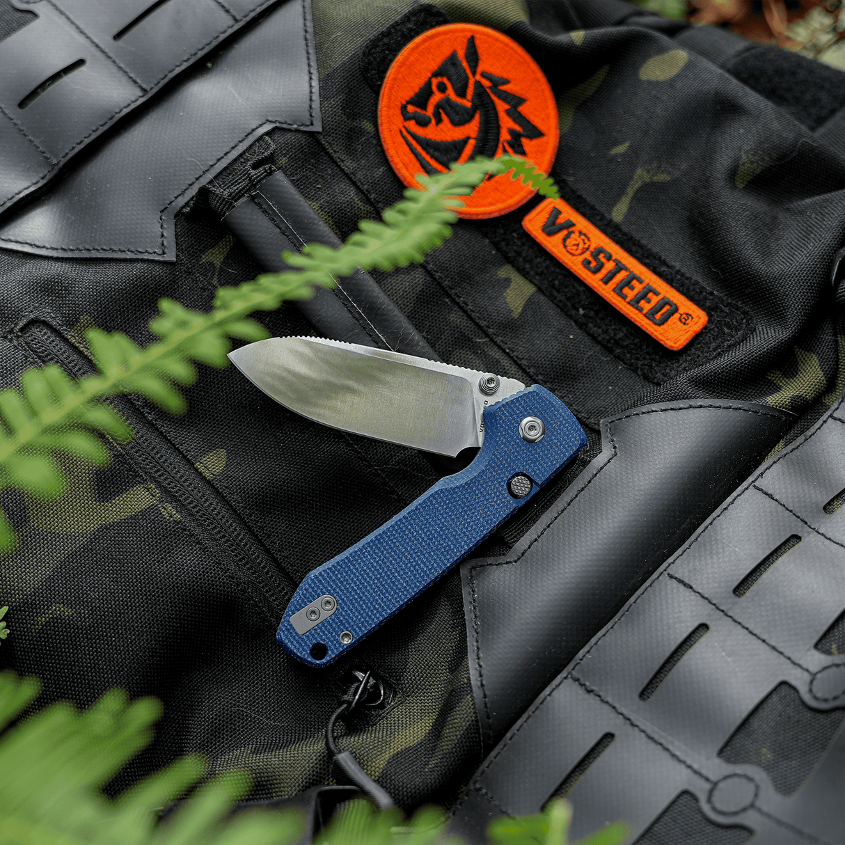 Raccoon 2.0 - Top Liner Lock | Blue Micarta + 14C28N Drop Point - A2905