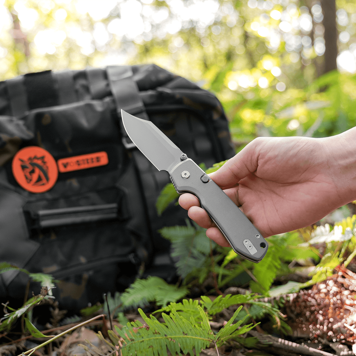 Raccoon 2.0- Top Liner Lock | Grey G10 + Destroyer Grey 14C28N Bowie - A2918