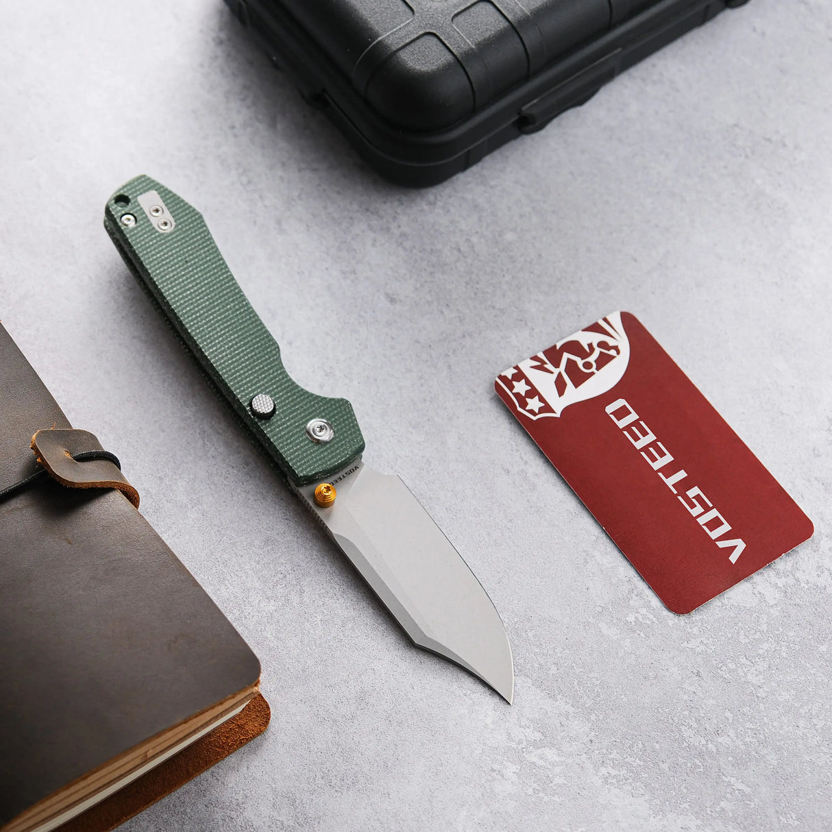 Raccoon - Top Liner Lock | Green Micarta + 14C28N Bowie - A2911