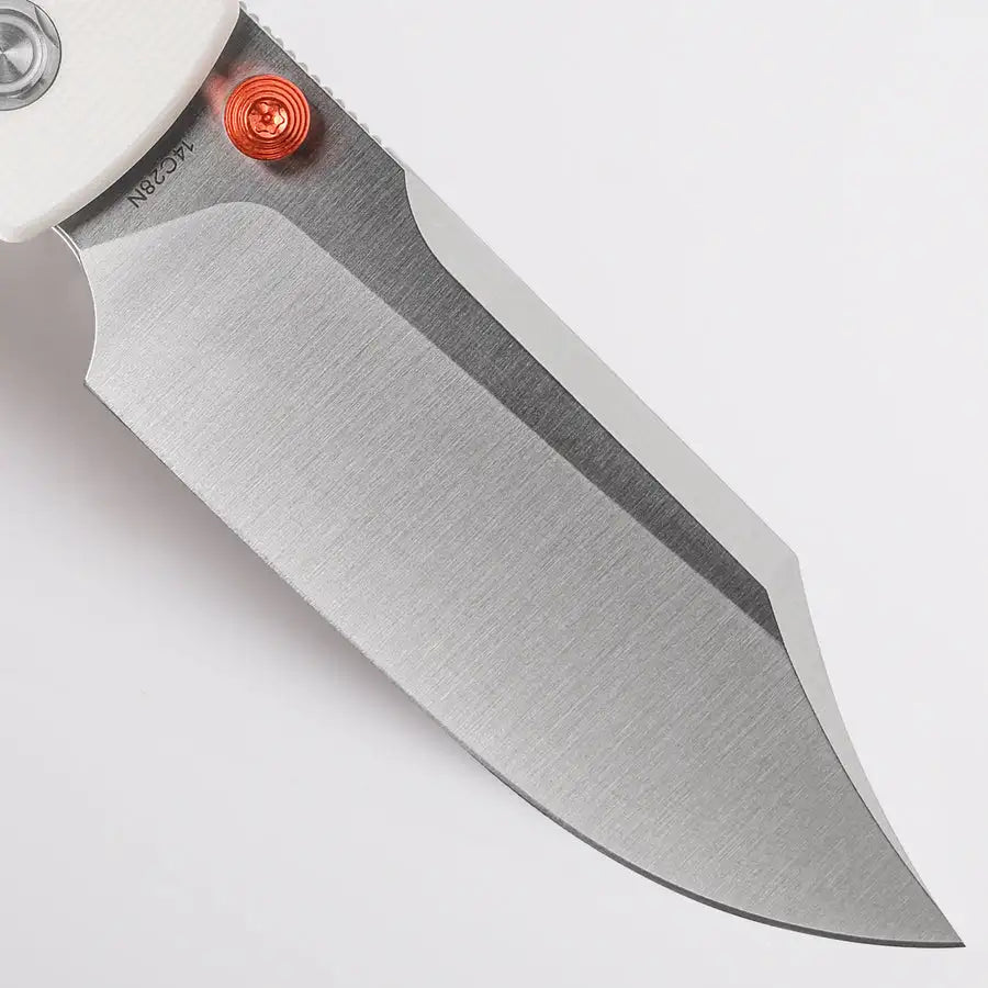 Raccoon - Top Liner Lock | White G10 + 14C28N Bowie - A2912