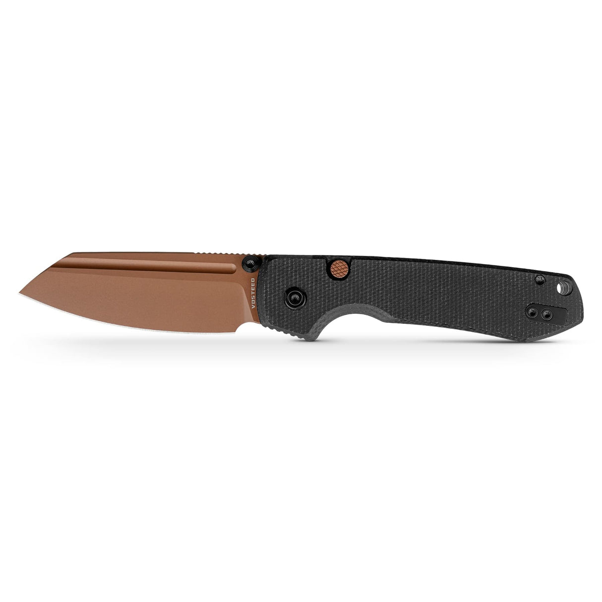 Raccoon 2.0 Top Liner Lock | Black Micarta + Copper Dune 14C28N Sheepsfoot - A2928