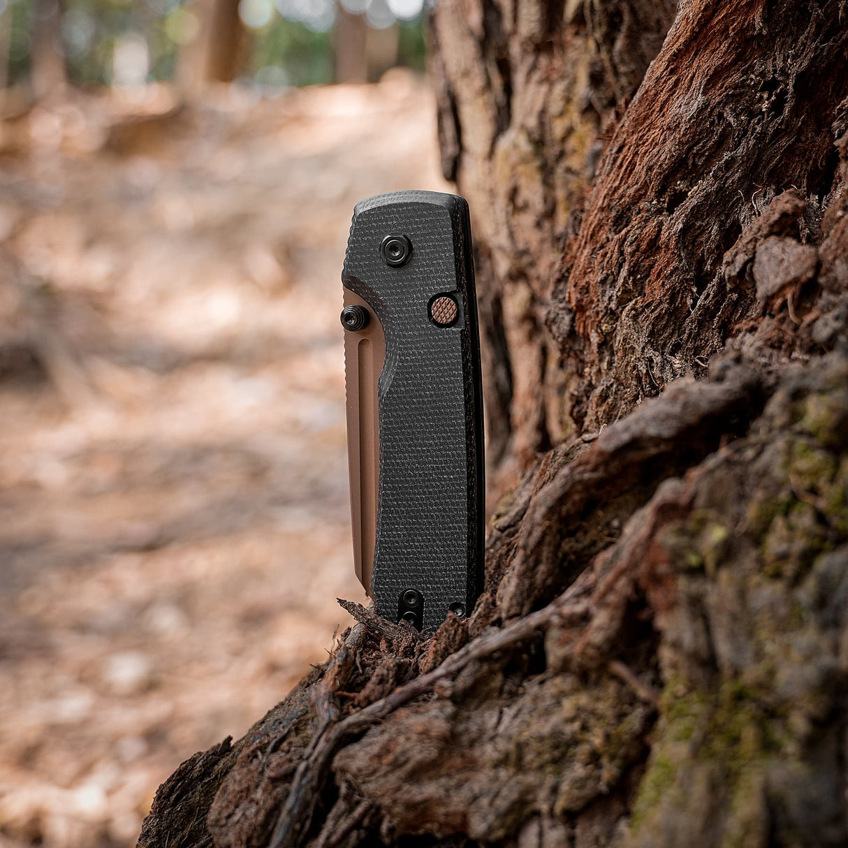 Raccoon 2.0 Top Liner Lock | Black Micarta + Copper Dune 14C28N Sheepsfoot - A2928