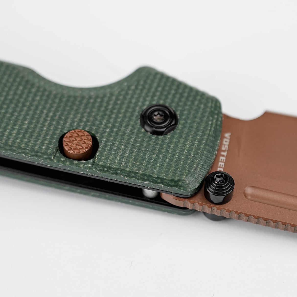 Raccoon 2.0 Top Liner Lock | Green Micarta + Copper Dune 14C28N Sheepsfoot - A2929