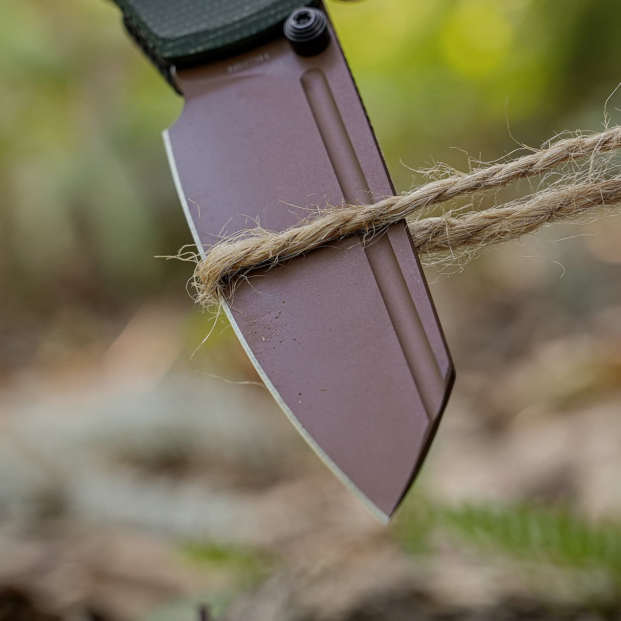 Raccoon 2.0 Top Liner Lock | Green Micarta + Copper Dune 14C28N Sheepsfoot - A2929