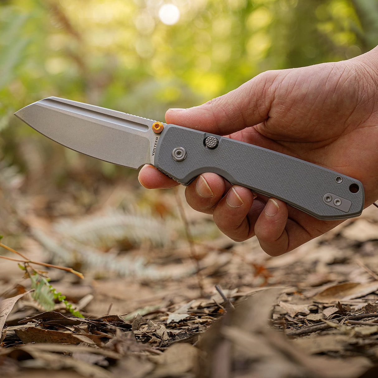 Raccoon 2.0 Top Liner Lock | Grey G10 + Stonewash 14C28N Sheepsfoot - A2930