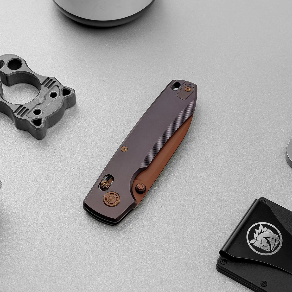 Raccoon TiSlim™ | Dark Red/Purple Ti + Copper Dune 154CM