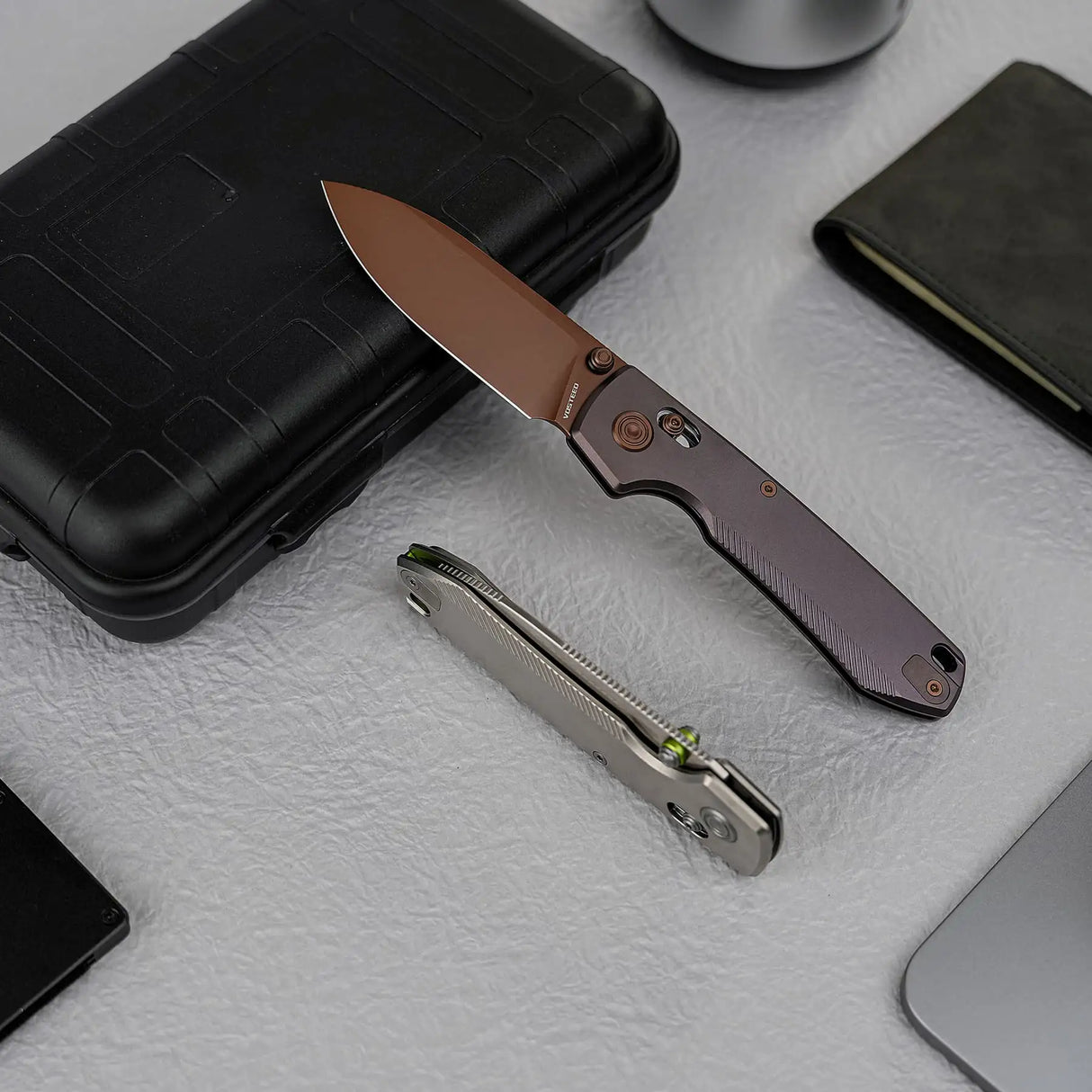 Raccoon TiSlim™ | Dark Red/Purple Ti + Copper Dune 154CM