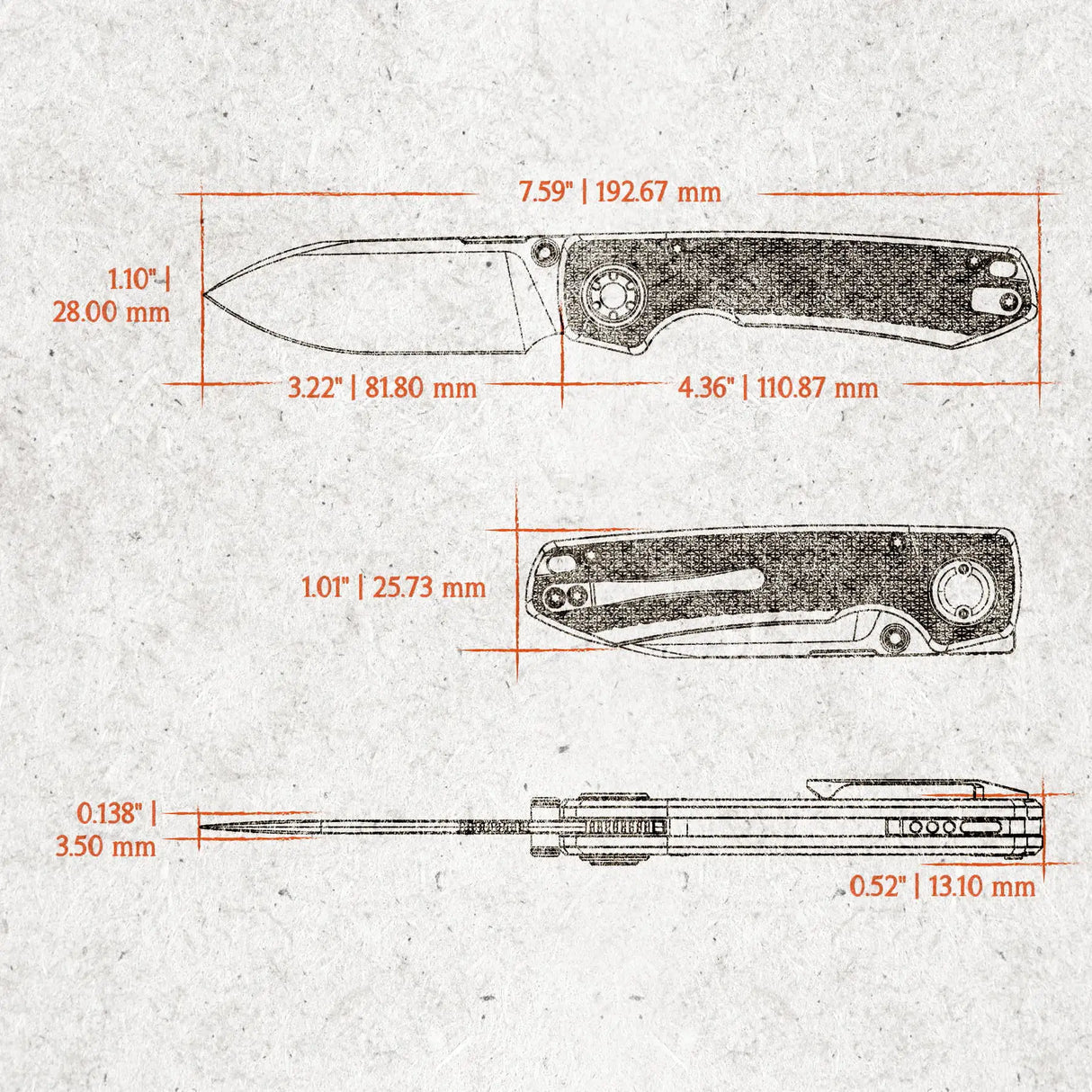 Raccoon V | Blue Titanium + Satin Blade