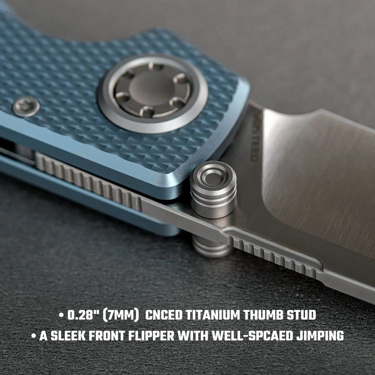 Raccoon V | Blue Titanium + Satin Blade