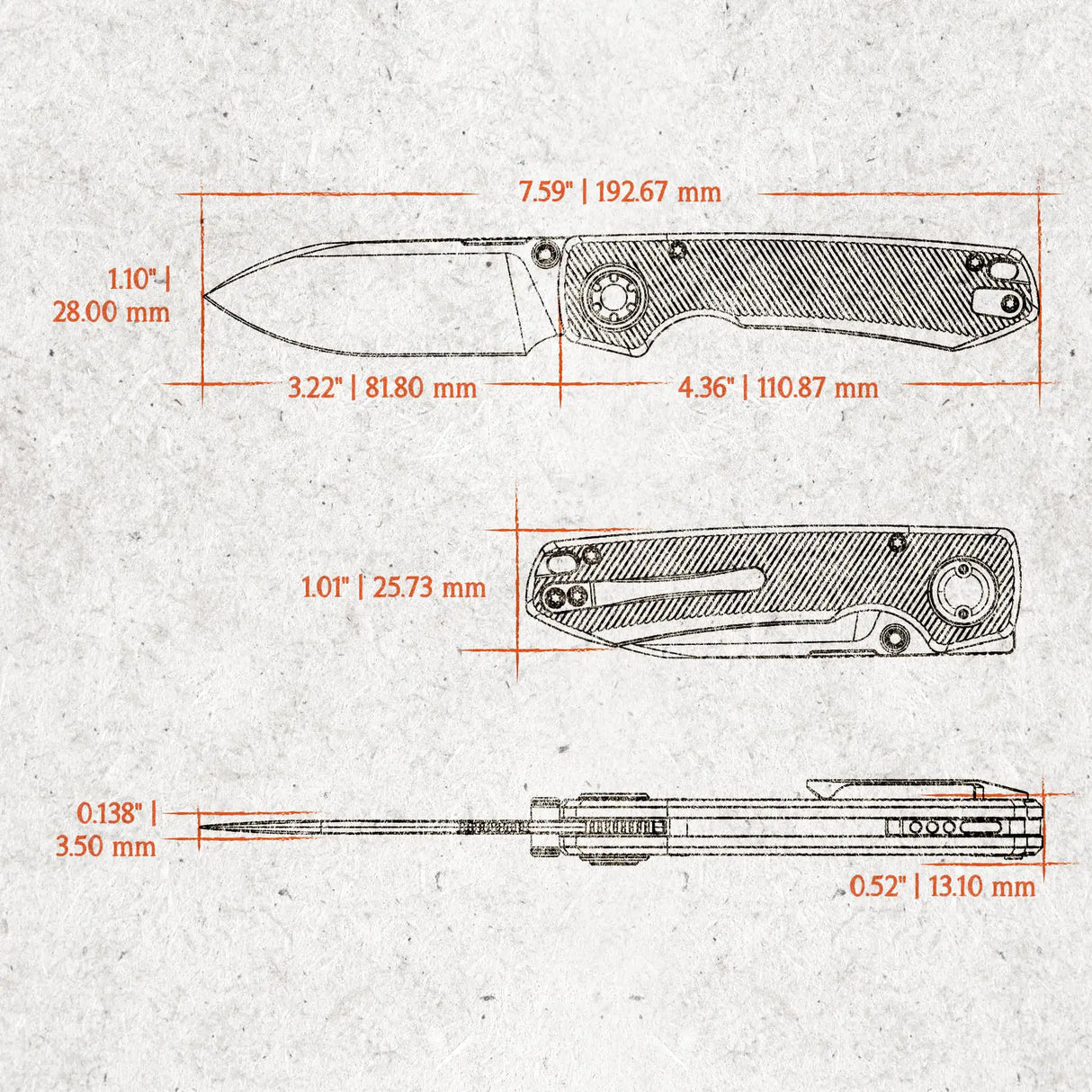 Raccoon V | Grey Titanium + Blackwashed Blade