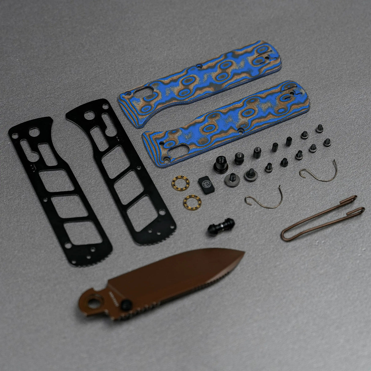 Vombat Handle Scales - Blue Ocean Micarta