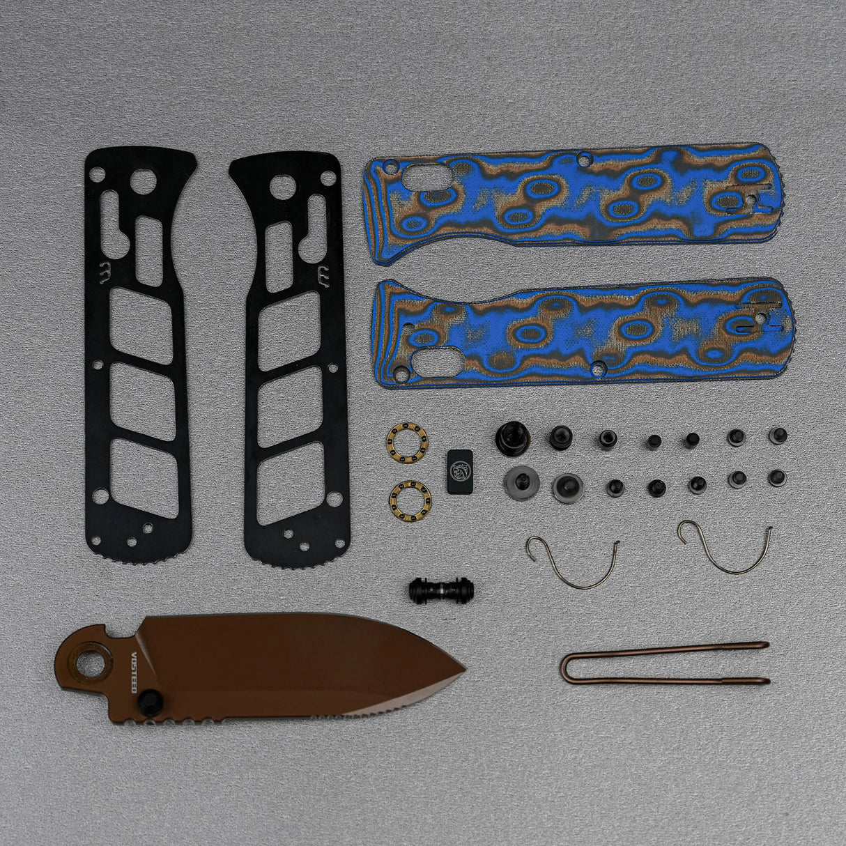 Vombat Handle Scales - Blue Ocean Micarta