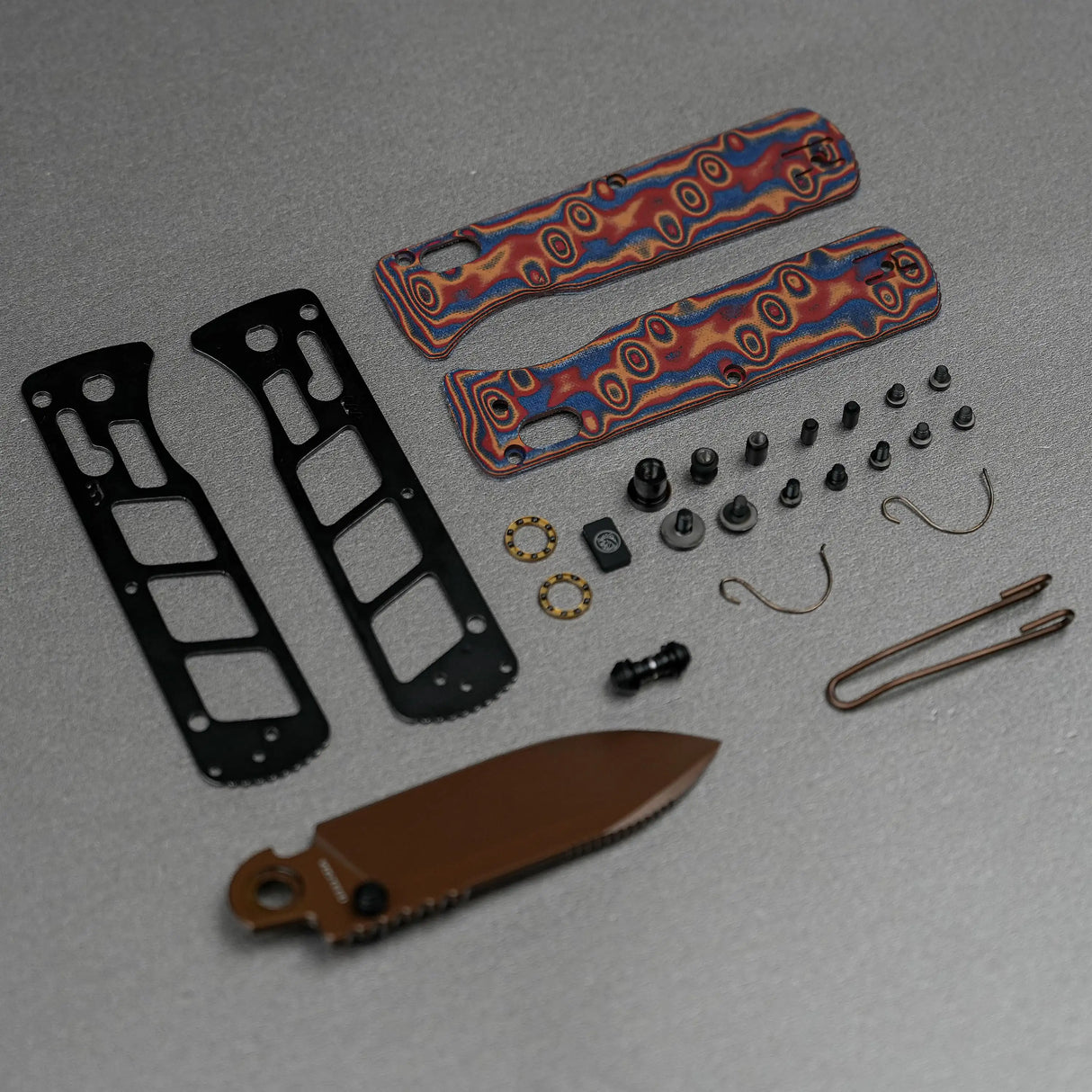 Vombat Handle Scales - Raindrop Micarta