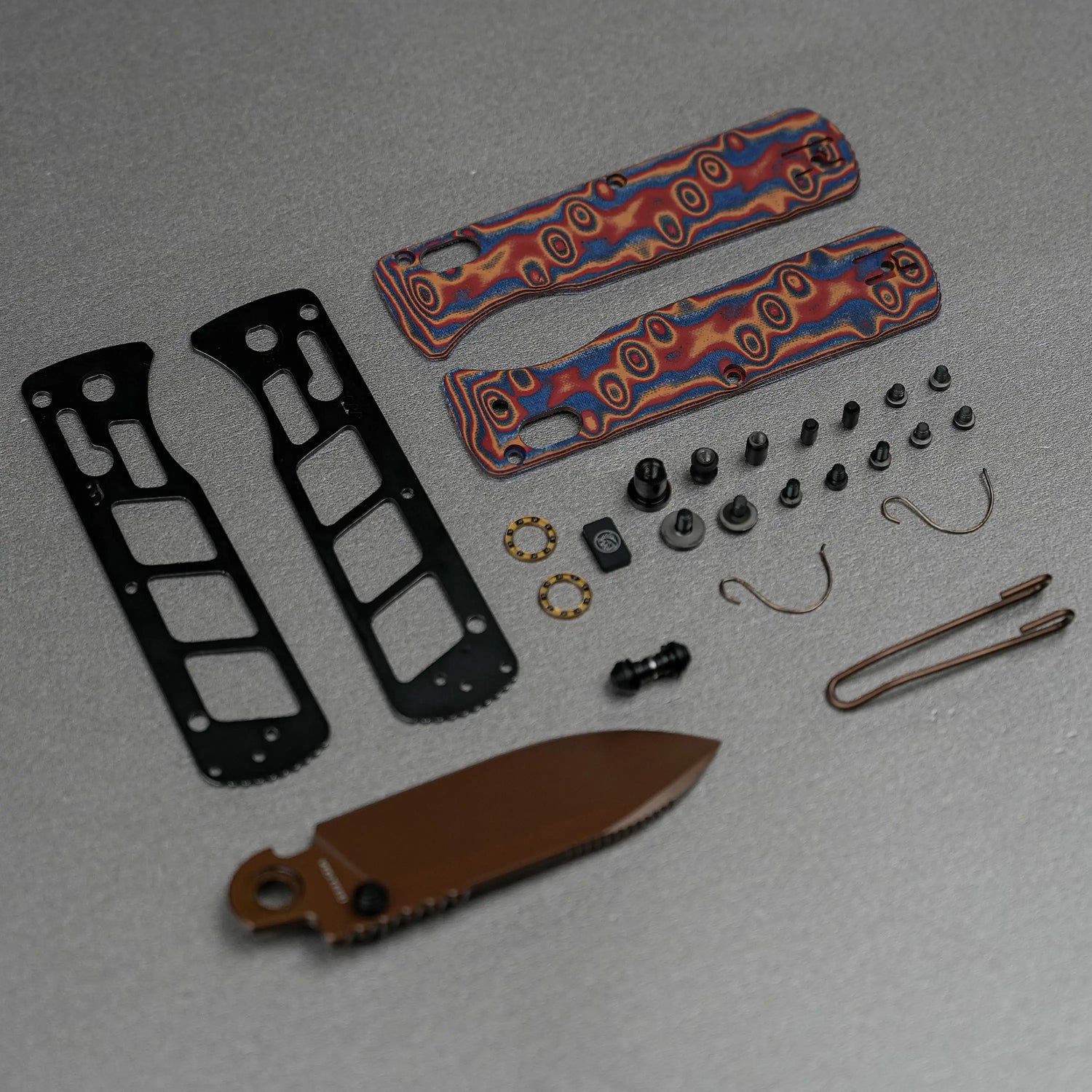 Vombat Handle Scales - Raindrop Micarta