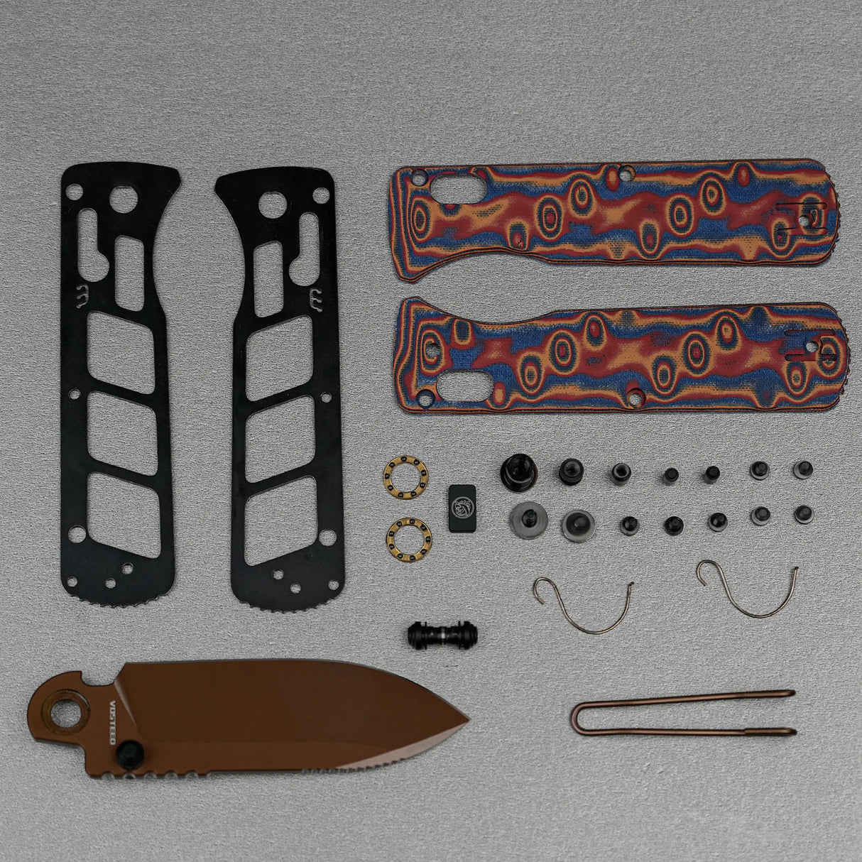 Vombat Handle Scales - Raindrop Micarta