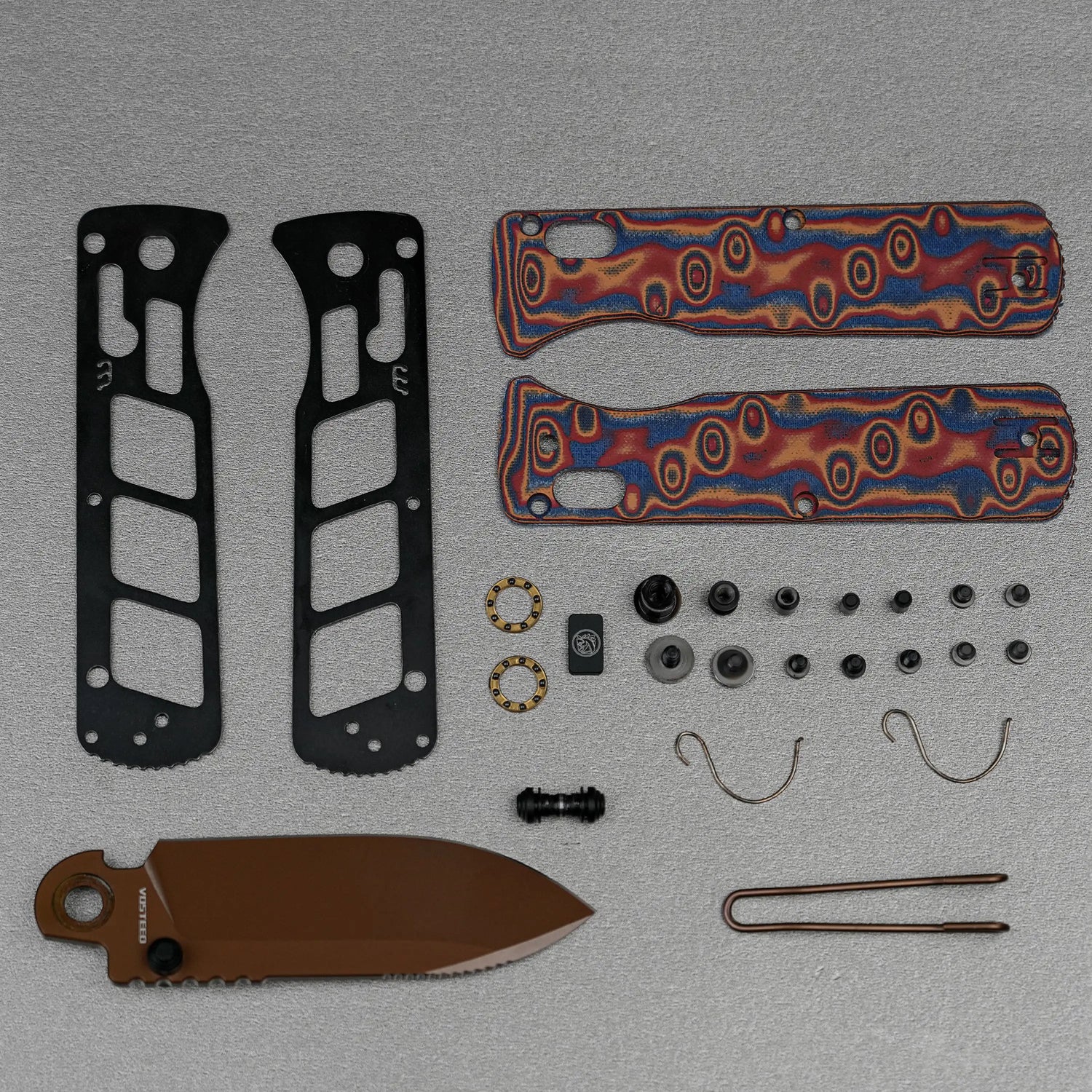 Vombat Handle Scales - Raindrop Micarta