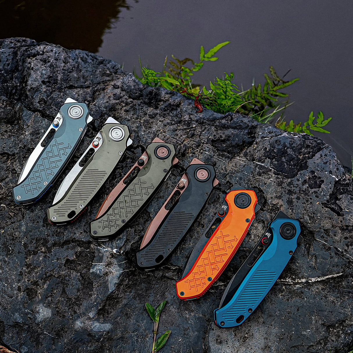 Zander - Vanchor Lock® | Steel Blue Aluminium + Blackwash S35VN - A4603